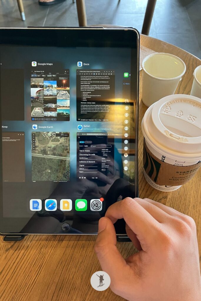 Blogging on my iPad—can't work without coffee!