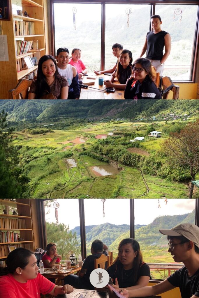 Candid moments inside Gaia Cafe and a view of another rice terraces in Sagada, Philippines