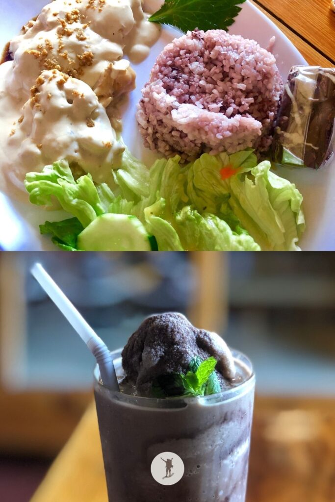 Chicken mushroom steak meal and chocolate shake from Sagada Brew in Sagada, Philippines