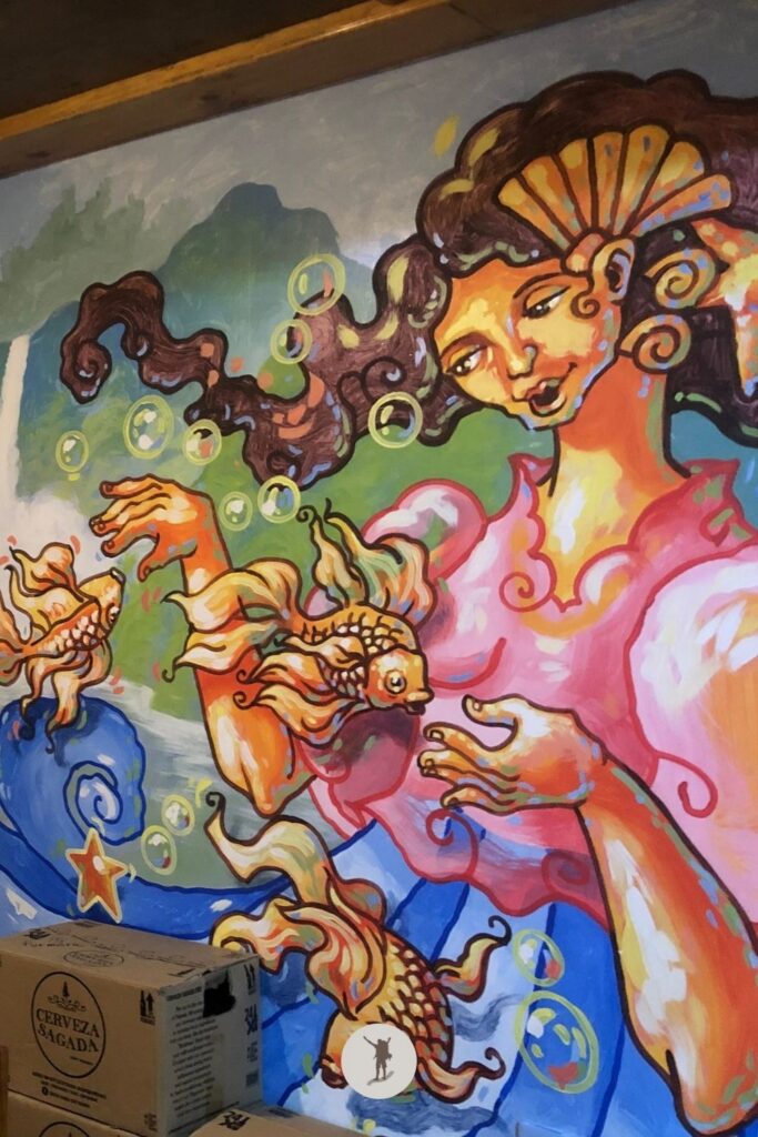 Colorful murals of the cellar of Sagada Cellar Door in Sagada, Philippines