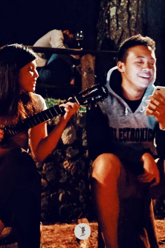 Crissa — the girl beside me — has some truly amazing guitar skills, Sagada Cellar Door in Sagada, Philippines