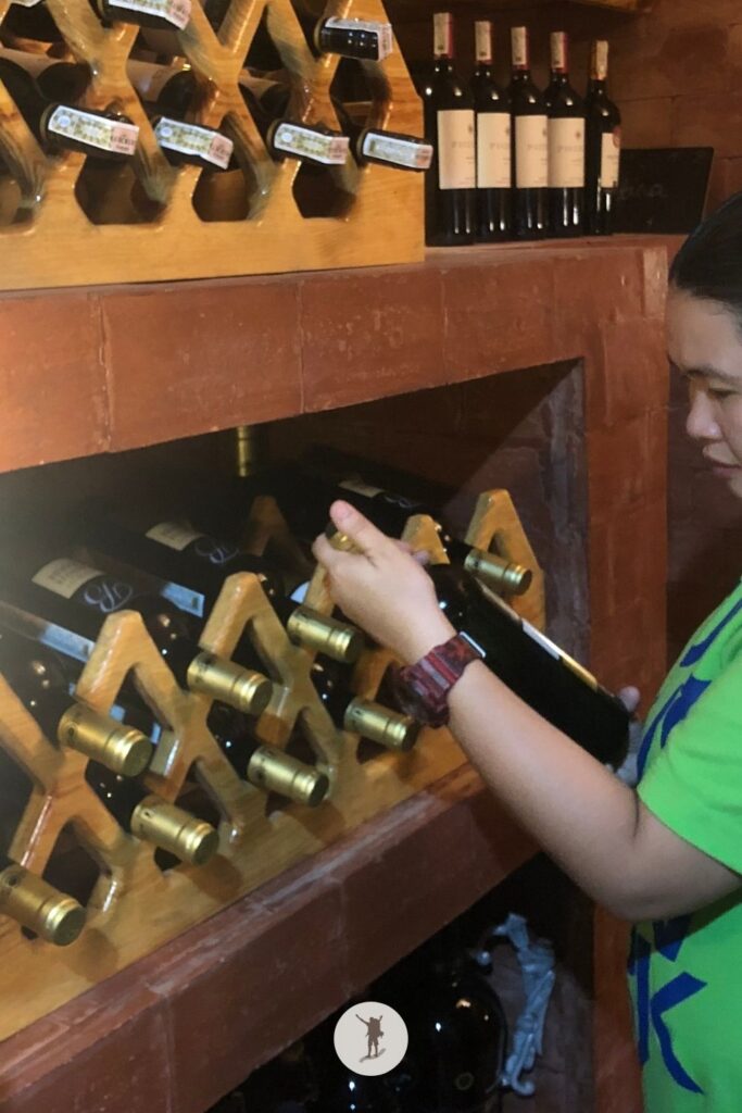 Different kinds of wines inside the cellar of Sagada Cellar Door in Sagada, Philippines