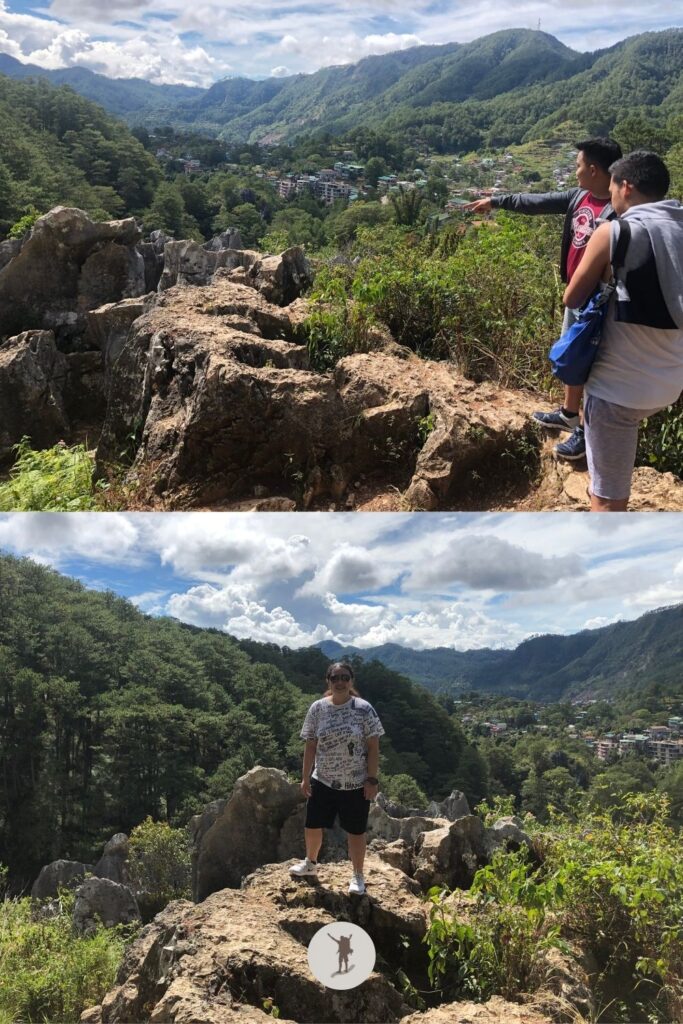 Kheyren and Erick with me at a scenic spot along the hike to the Hanging Coffins, Sagada, Philippines