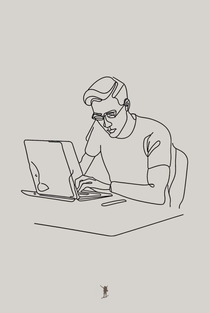 Line art — A hard working guy