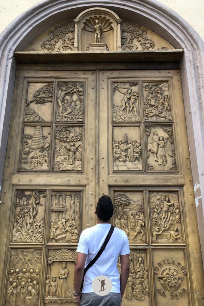 Marveling at the breathtaking portal of a cathedral in the Philippines