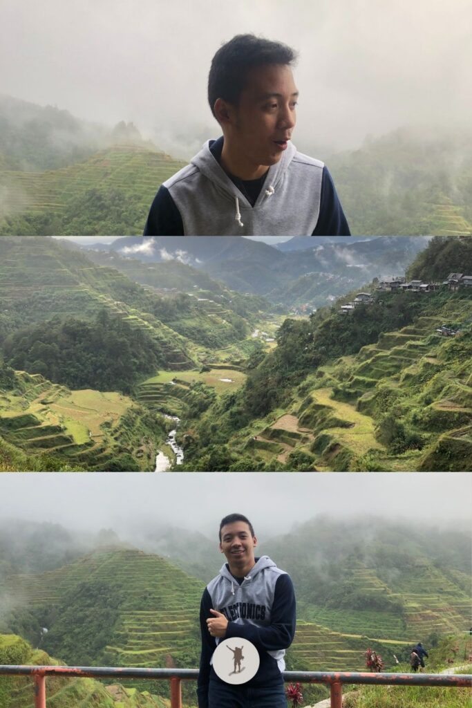 My candid reaction, view, and mandatory photo souvenir — stopping by Banaue Rice Terraces before reaching Sagada, Philippines