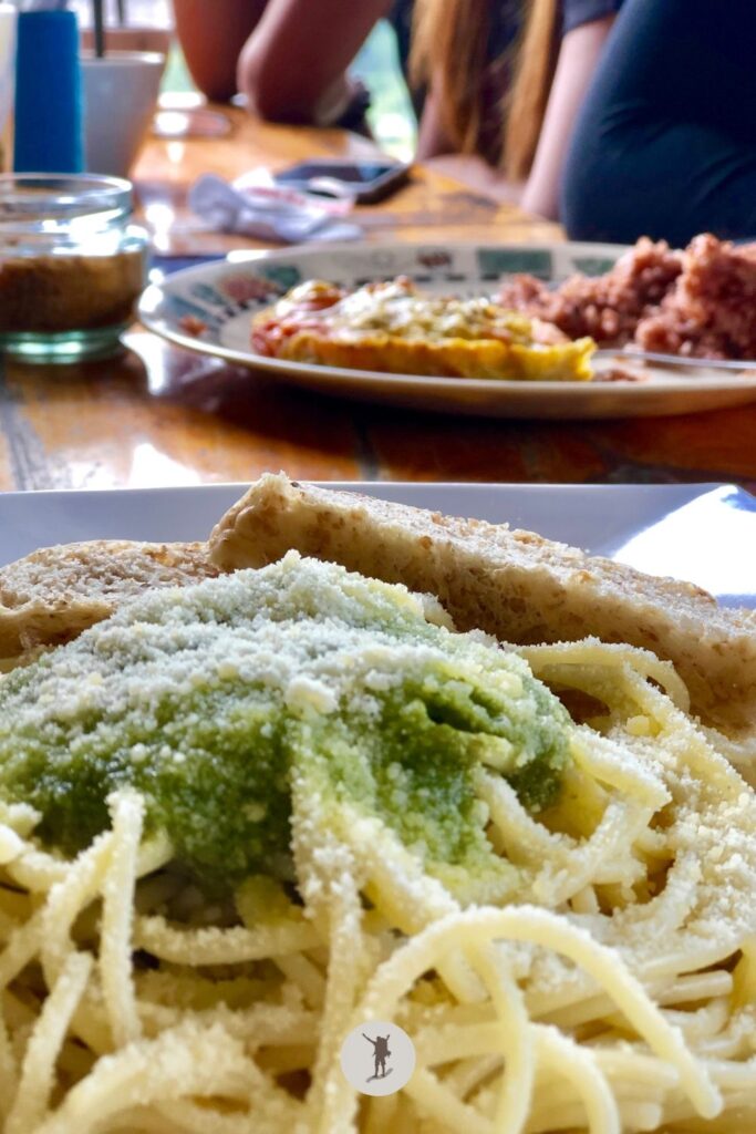 Pesto pasta tastes good on the eye — Gaia Cafe in Sagada, Philippines