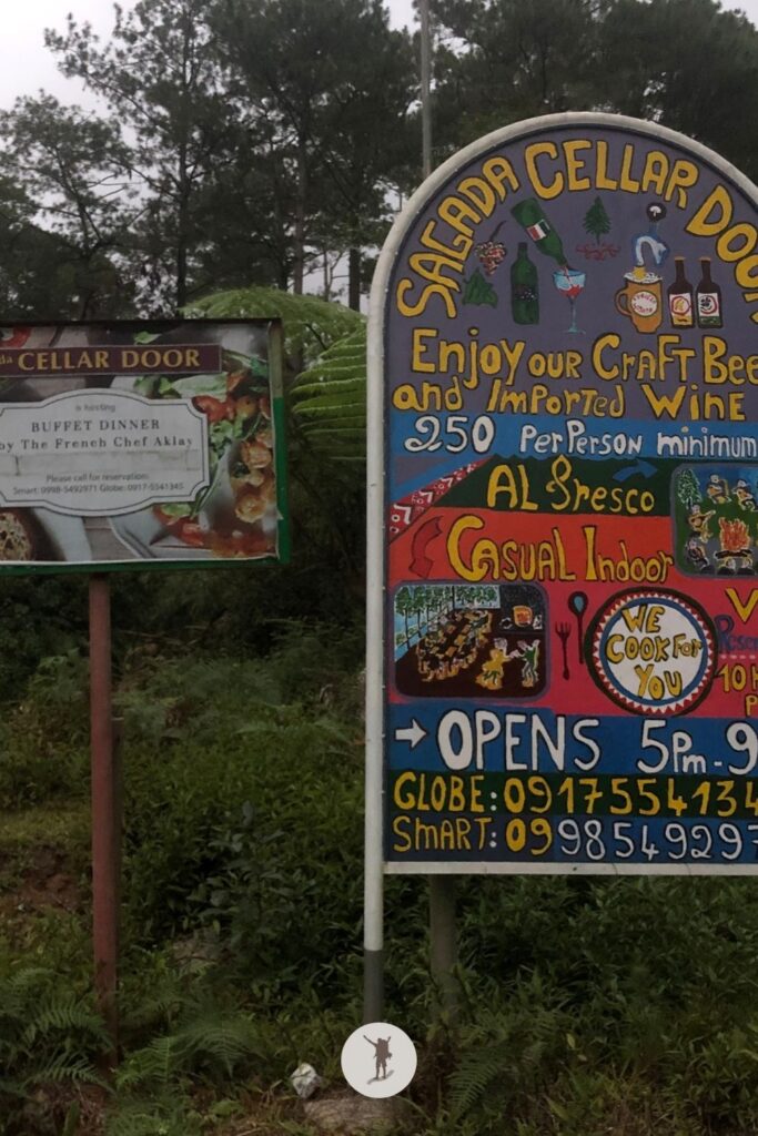 Sagada Cellar Door landmark along the road in Sagada, Philippines