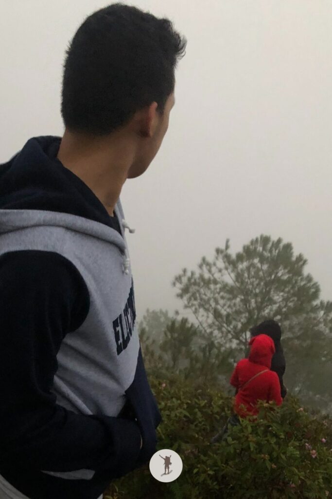Thick fog covering the supposed stunning view from Marlboro Hills viewpoint in Sagada, Philippines