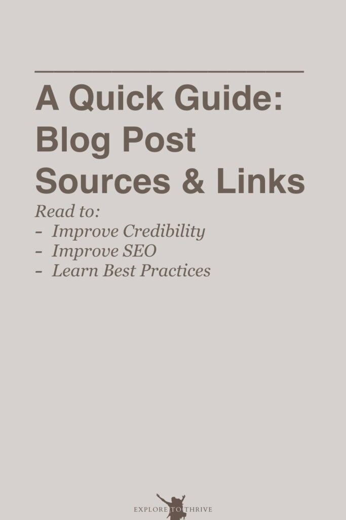 Linking Sources for Your Blog Post: Tips and Best Practices 8 A Quick Guide: Blog Post Sources & Links Read to: - Improve Credibility - Improve SEO - Learn Best Practices — Pinterest Pin