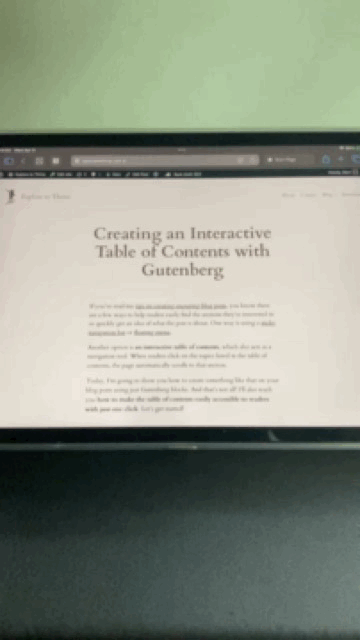Blog Post Layout and Design Feature Ideas for Gutenberg 5 Preview of Creating an Interactive Table of Contents with Gutenberg