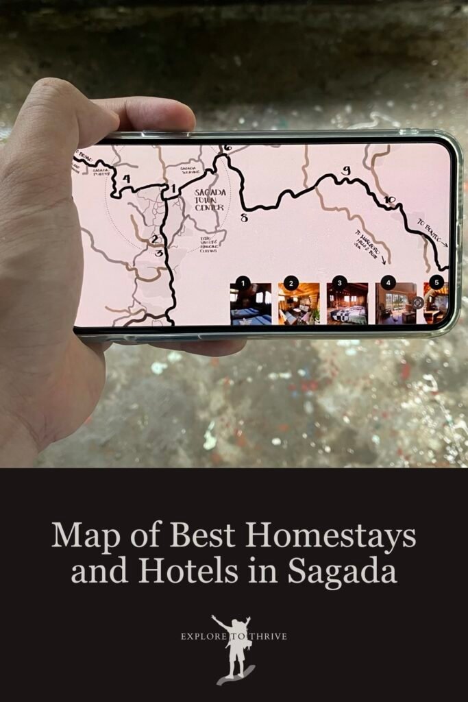 Sagada Big Group Accommodations: Find Your Stay With Our Map 6 Map of Best Homestays and Hotels in Sagada — Pinterest Pin