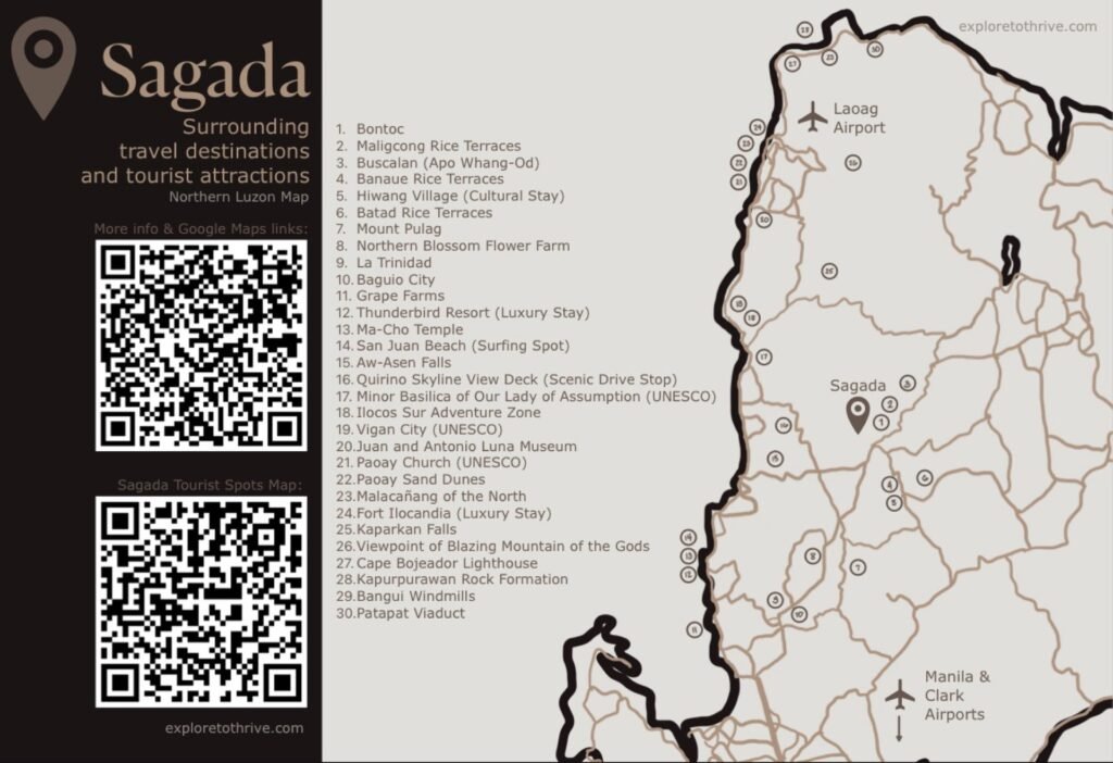 The Map of Northern Luzon Showing Beautiful Tourist Attractions Near Sagada 1 Northern Luzon Map — Sagada Focus