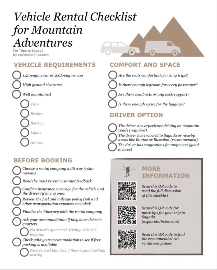 Guide to Renting a Vehicle for Your Sagada Group Travel 1 Vehicle Rental Checklist for Mountain Adventures (Sagada)
