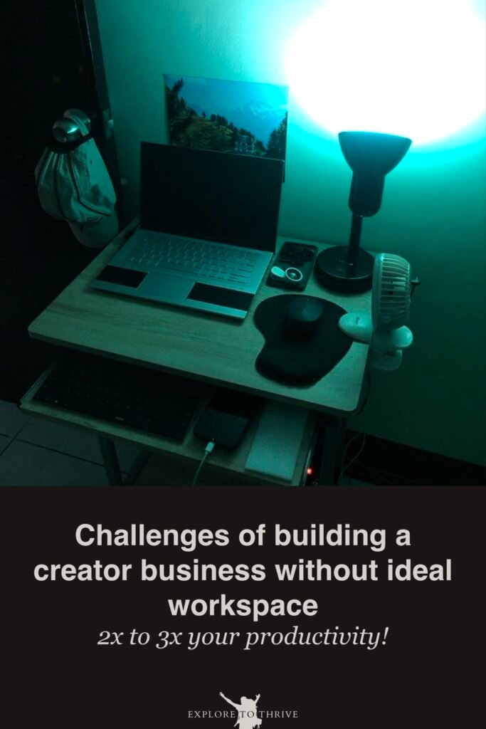 The Challenges of Building a Creator Business Without an Ideal Workspace (and My Solutions) 19 Challenges of building a creator business without ideal workspace 2x to 3x your productivity! — Pinterest Pin