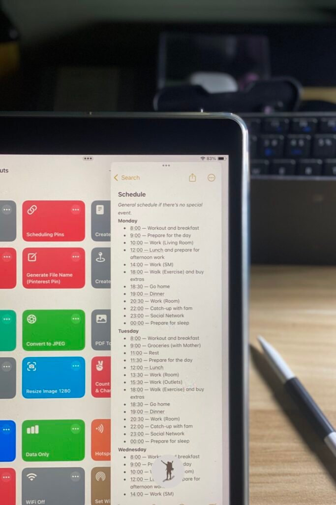 The Challenges of Building a Creator Business Without an Ideal Workspace (and My Solutions) 8 My old work schedule as a content creator
