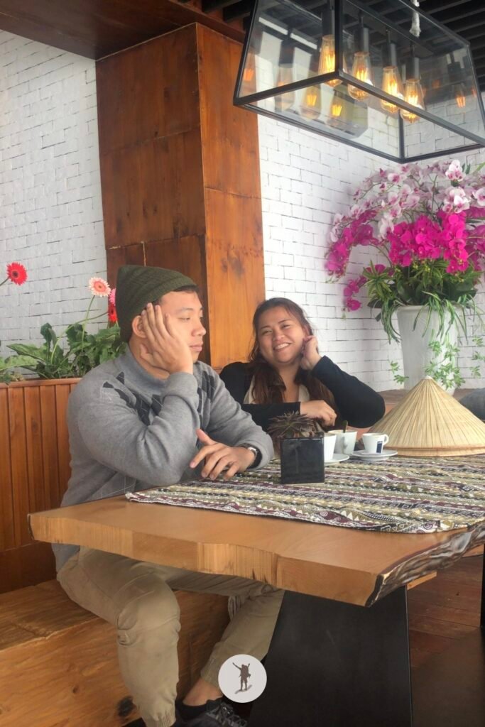 Me and my friend inside Du Soleil Cafe in Fansipan, Sa Pa, Vietnam