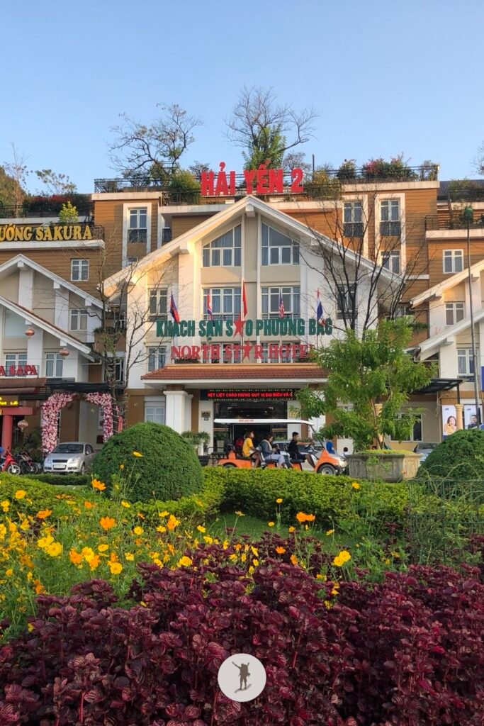 Colorful hotels of Lake Sa Pa, Vietnam