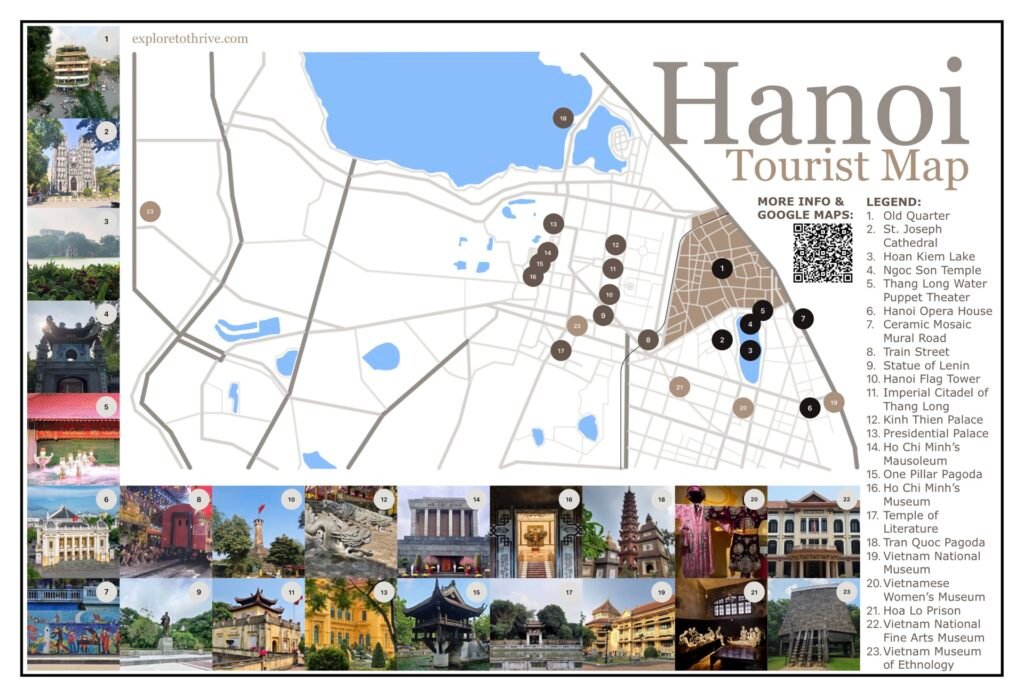 Hanoi Travel Map for Tourists