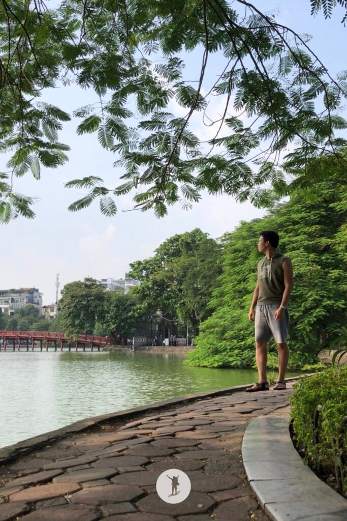 Me looking over Hoan Kiem Lake Hanoi, Vietnam