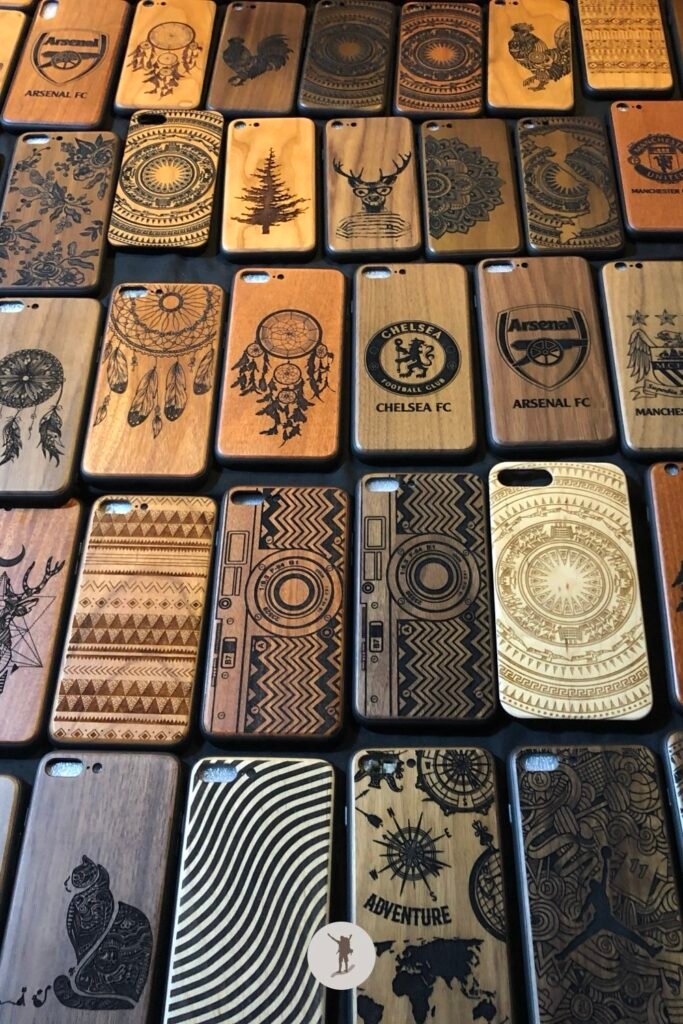 Rustic phone cases you can find in the night market of Hanoi, Vietnam