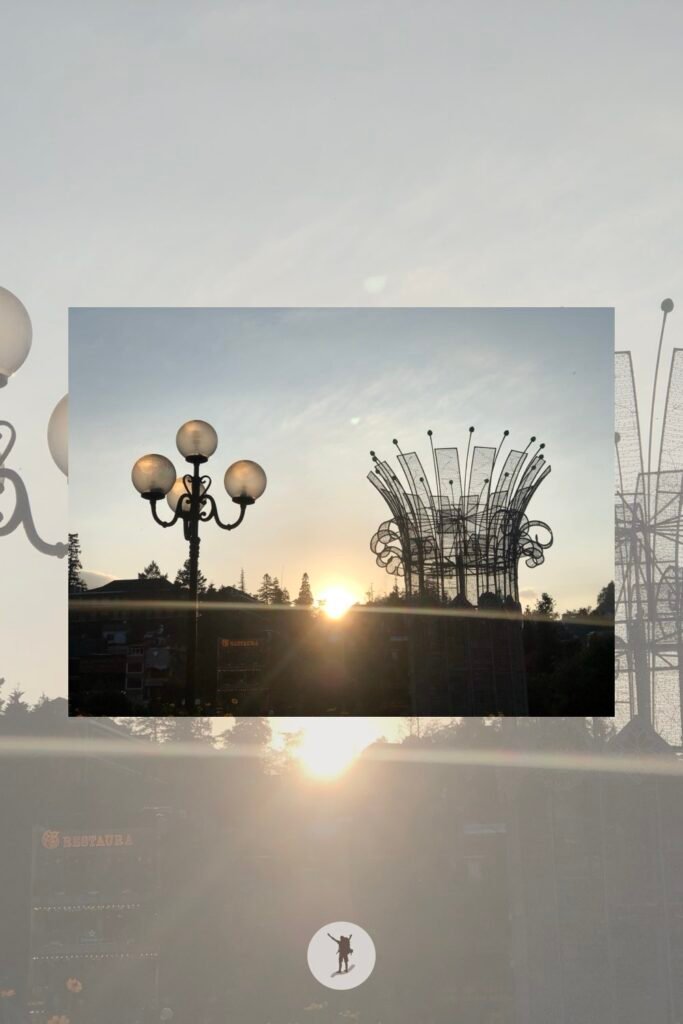 The beautiful lamp post and the landmark of Lake Sa Pa, Vietnam