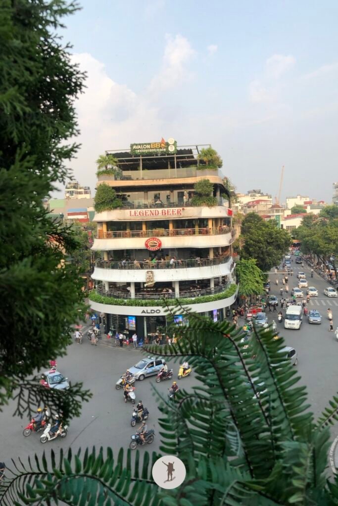 The iconic 5 layer building in Hanoi, Vietnam
