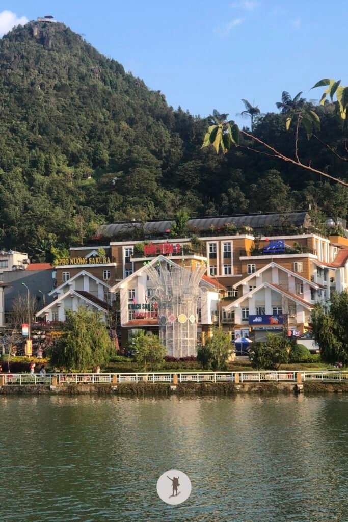 The lake’s main landmark, taken from the western shores of Lake Sa Pa, Vietnam