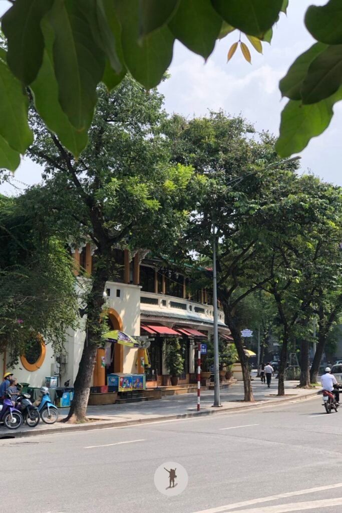 The streets covered with trees in Hanoi, Vietnam