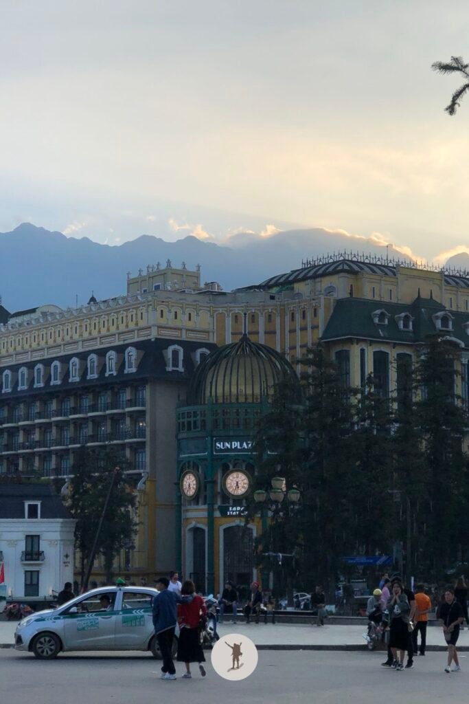 The Best Time to Visit Fansipan (I Should Have Researched This Before Going) 14 View of the mountains from town square of Sa Pa including Sun Plaza in Sa Pa, Vietnam