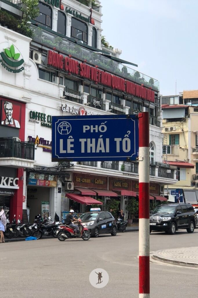 A landmark in Dong Kinh Nghia Thuc Square in Old Quarter Hanoi