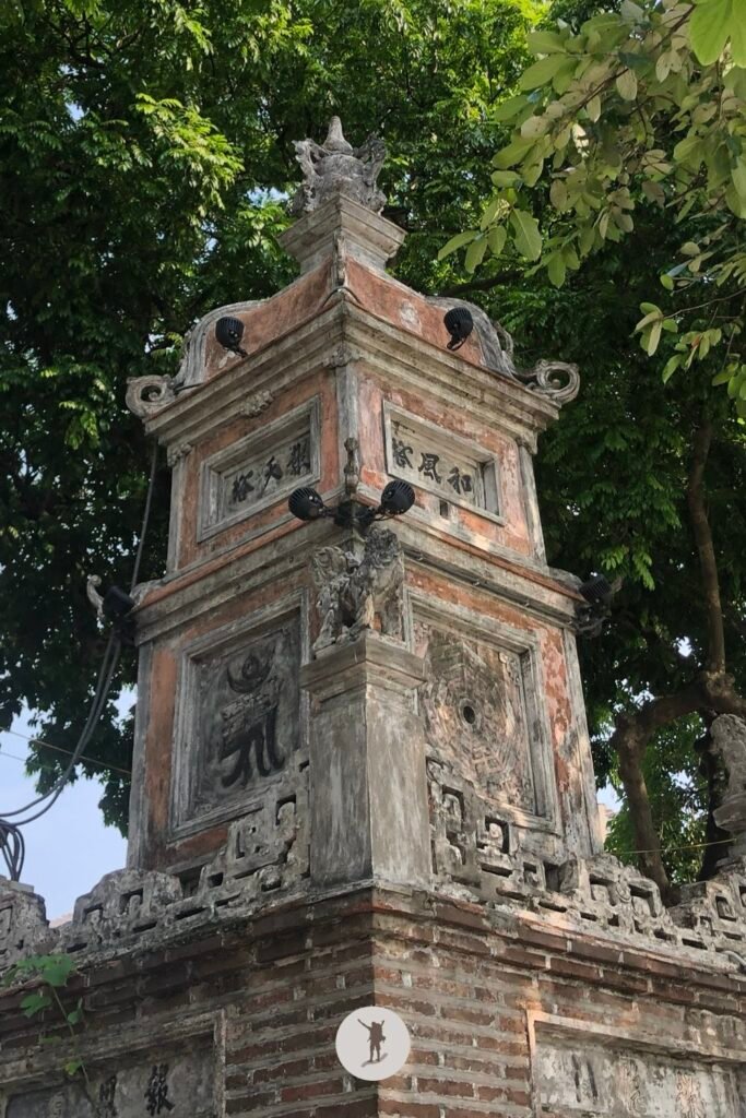 Ancient pillars in Old Quarter Hanoi, Vietnam