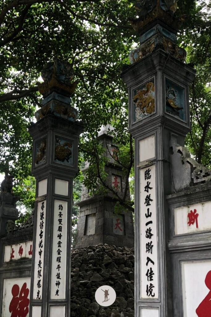 Entrance to a temple in Hanoi Vietnam