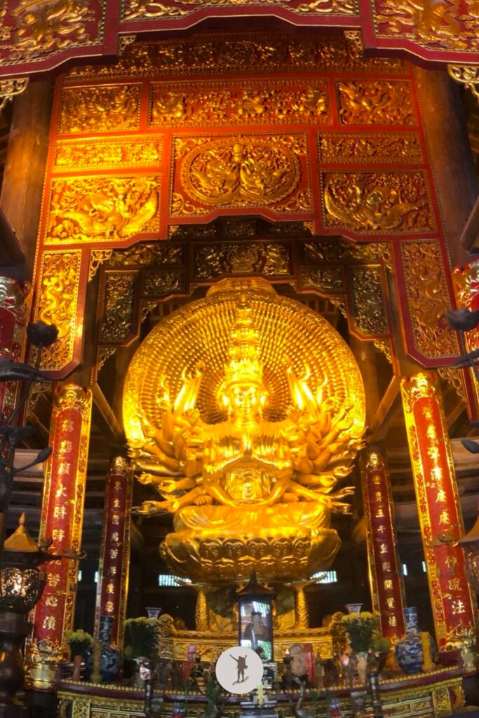 Inside the temple of Bai Dinh Pagoda in Ninh Binh, a Day Trip from Hanoi, Vietnam