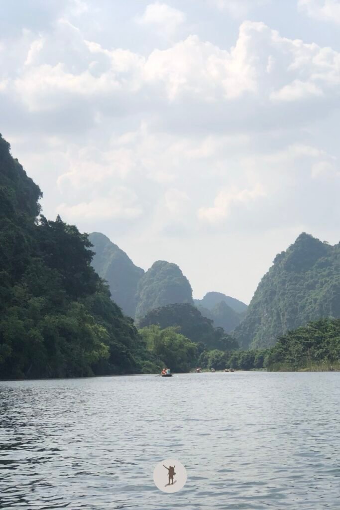 Layers and layers of karst mountains in Trang An, Ninh Binh, Vietnam