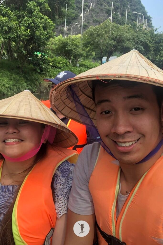 Me and my friend having a boat tour in Trang An, Ninh Binh, Vietnam
