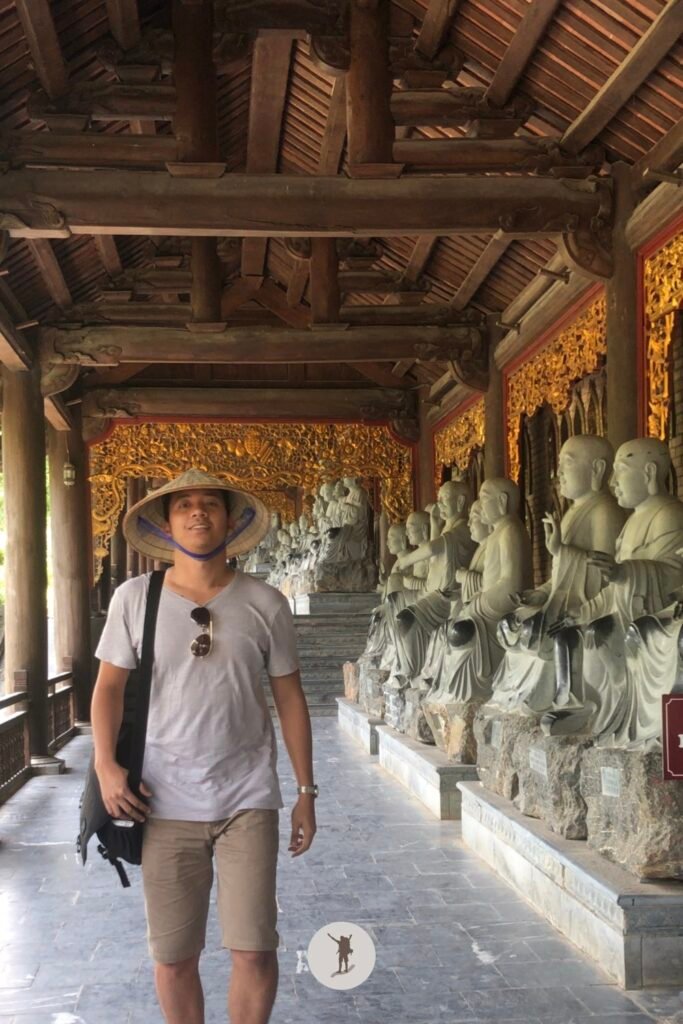 Me exploring Bai Dinh Pagoda in Ninh Binh, a Day Trip from Hanoi, Vietnam