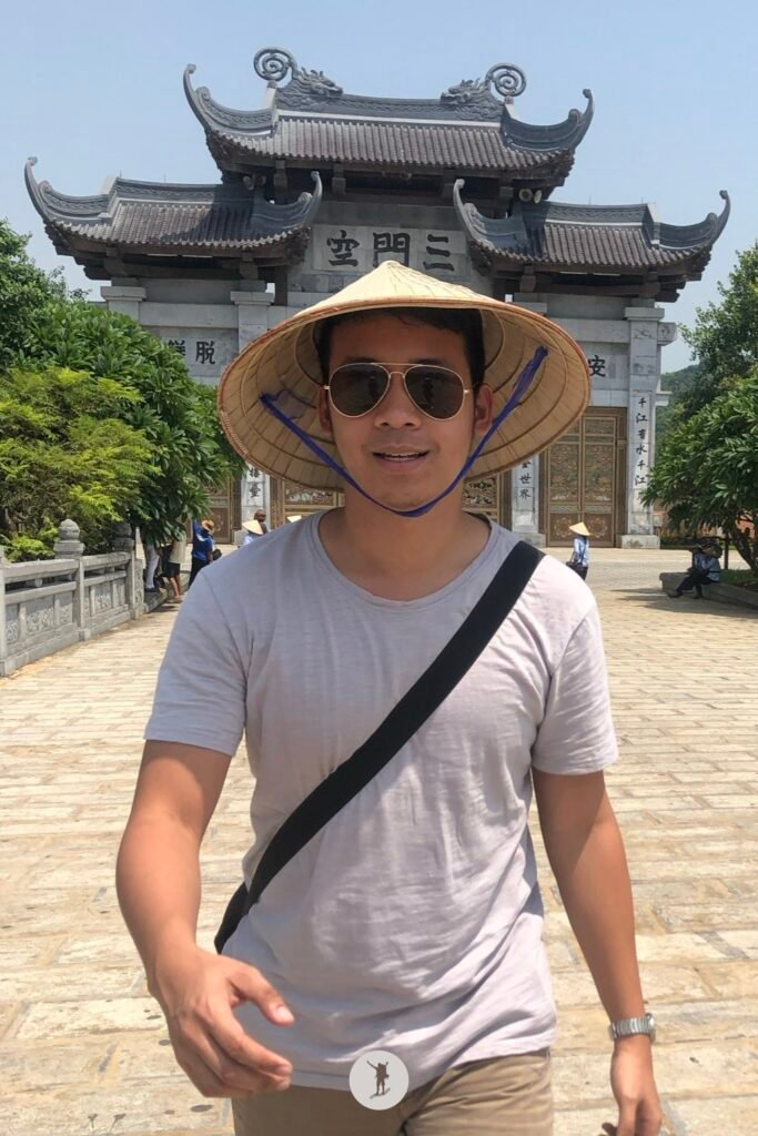Me just entered the entrance gate of Bai Dinh Pagoda, Ninh Binh, Vietnam