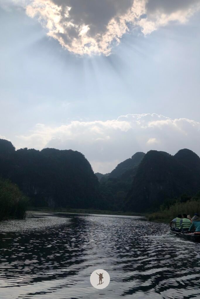 The clouds making the dull scenery look impressive in Trang An, Ninh Binh, Vietnam