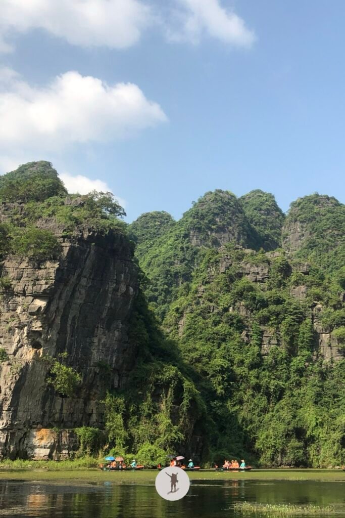 Truly one breathtaking wall of karst mountain in Trang An, Ninh Binh, Vietnam