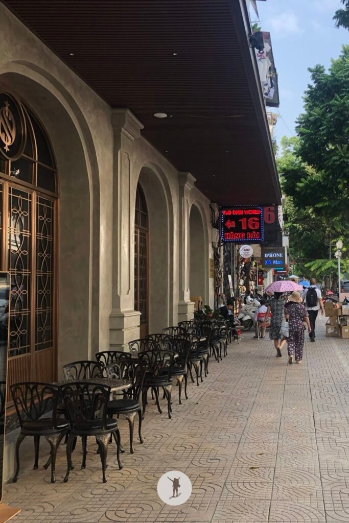Vietnamese and French architecture mixed together in Hanoi, Vietnam
