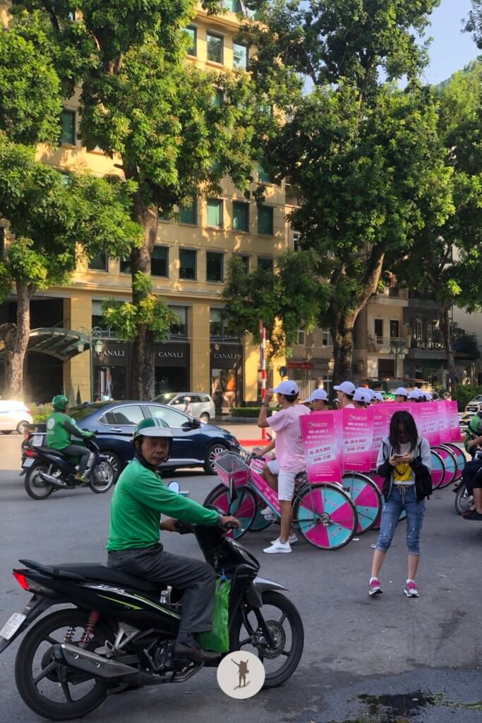 In front of the Hanoi Opera House where the day trip to Ninh Binh Usually Begins in Hanoi, Vietnam