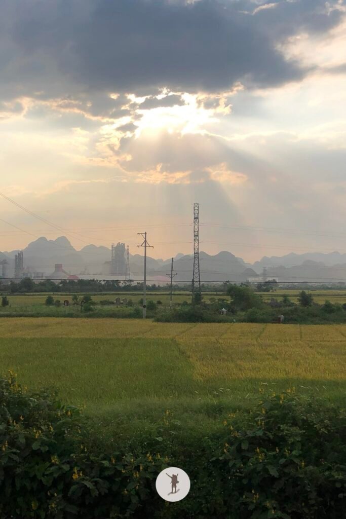Last view of the countryside after visiting Ninh Binh in a Day Trip from Hanoi, Vietnam