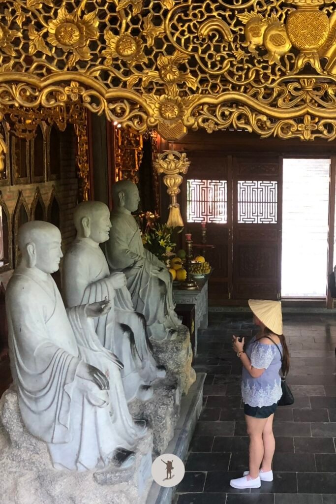 The hall of Buddha’s followers that you can see when you have a day trip to Ninh Binh from Hanoi, Vietnam
