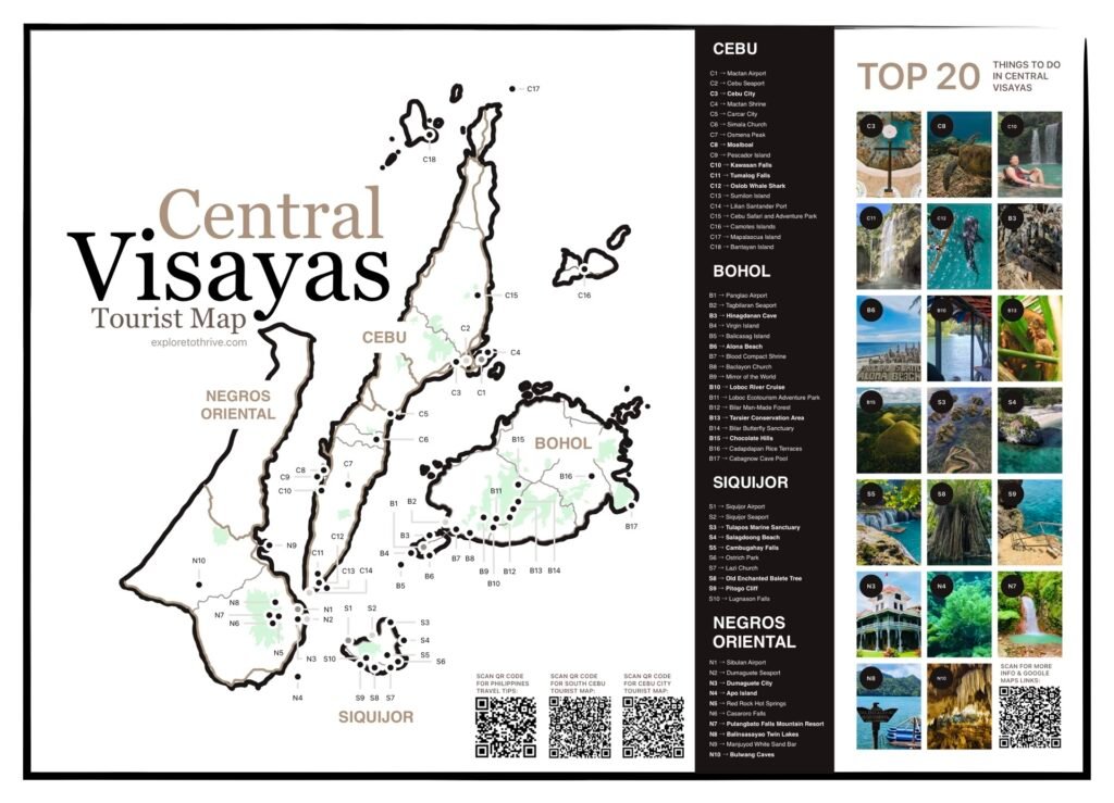 Central Visayas Tourist Map