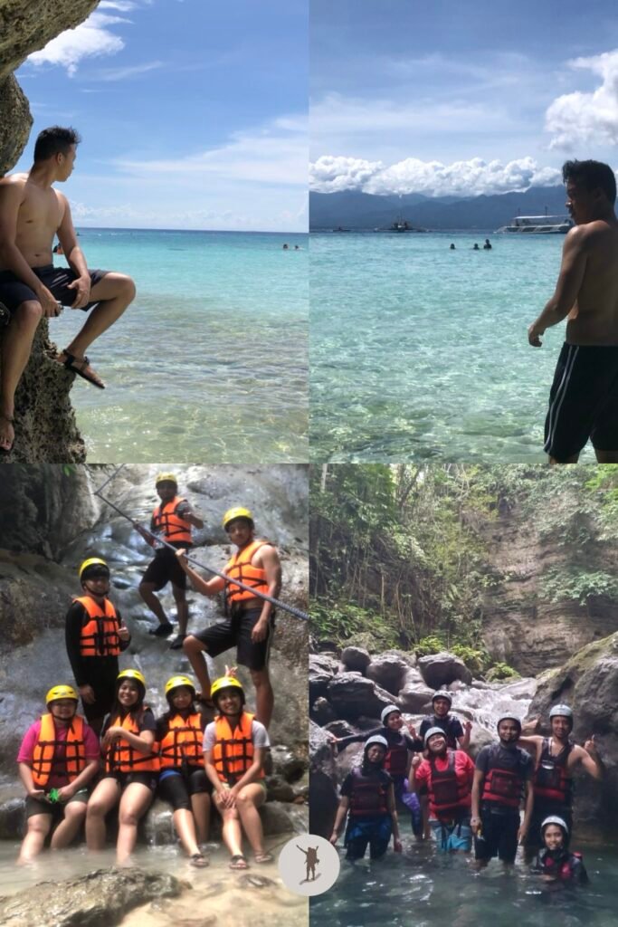 Planning Our South Cebu Trip: Everything We Packed and Booked (Free Checklist) 2 A glimpse into our South Cebu adventures, top, Sumilon Island, below left, Dao Falls, below right, Kawasan Falls, Cebu, Philippines