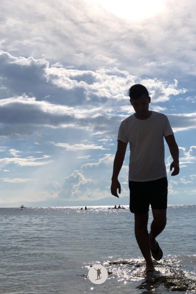 A silhouette of me, photo taken as we do beach hopping in Moalboal, Cebu, Philippines