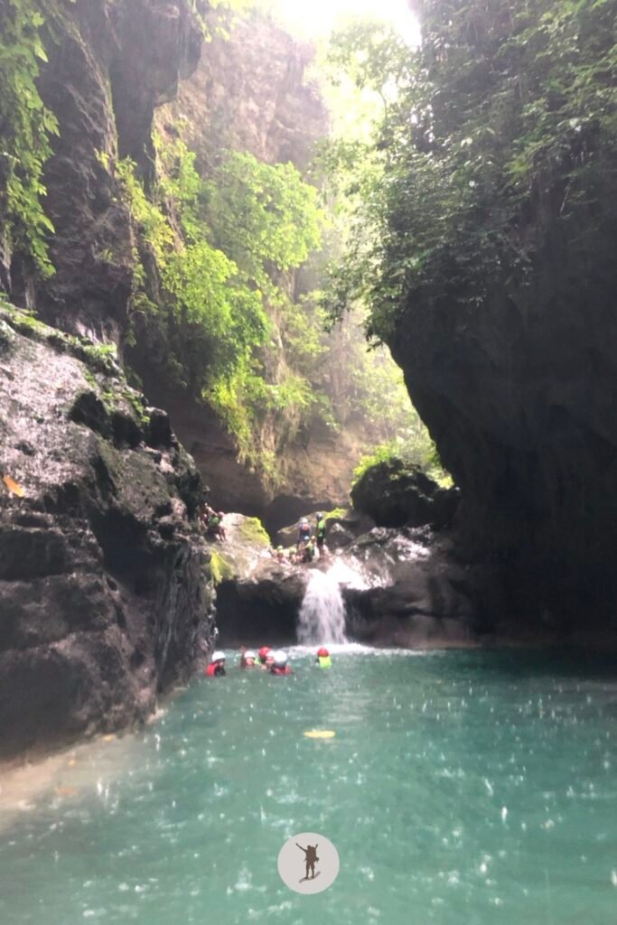 A spectacular view of the canyon even if it is raining, Kawasan Falls, Badian, Cebu, Philippines
