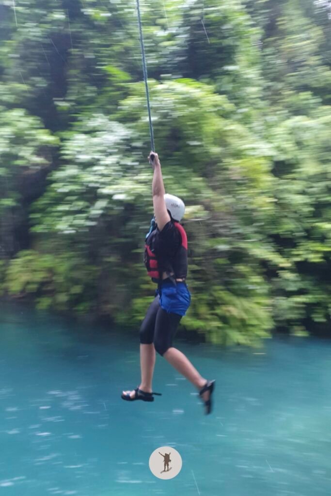 Also feels like flying while taking the rope swing in Kawasan Falls canyoneering, Cebu, Philippines
