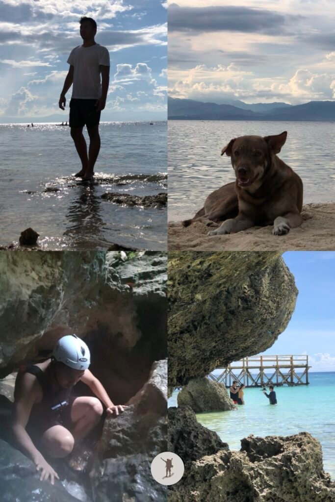 Planning Our South Cebu Trip: Everything We Packed and Booked (Free Checklist) 3 Another glimpse into our South Cebu adventures, top, beaches in Moalboal, below left, Kawasan Falls canyoneering, below right, Sumilon Island, Cebu, Philippines